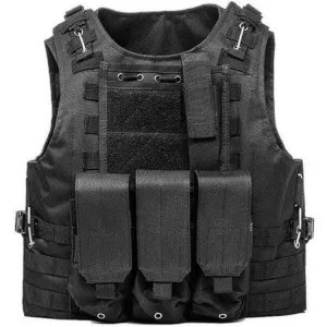 Tactical Molle Weste mit Taschen - Schwarz