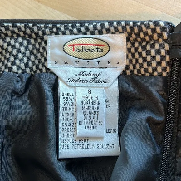 Talbots Wool Tweed Classic Pencil Skirt, 8 Petite