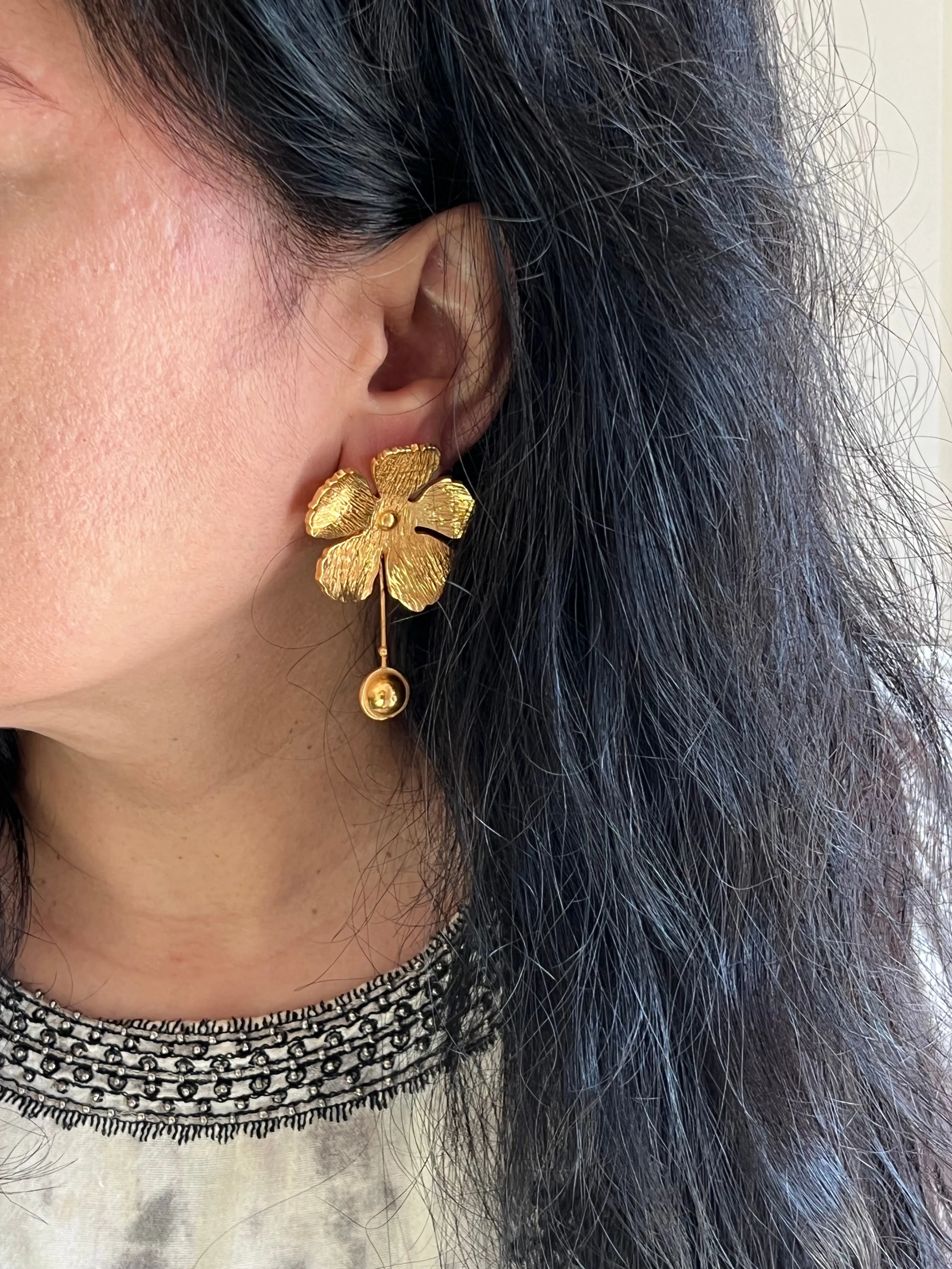 Textured Flower Earrings