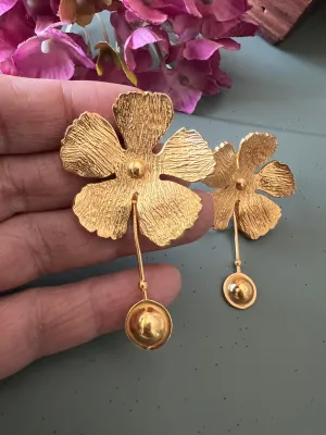 Textured Flower Earrings
