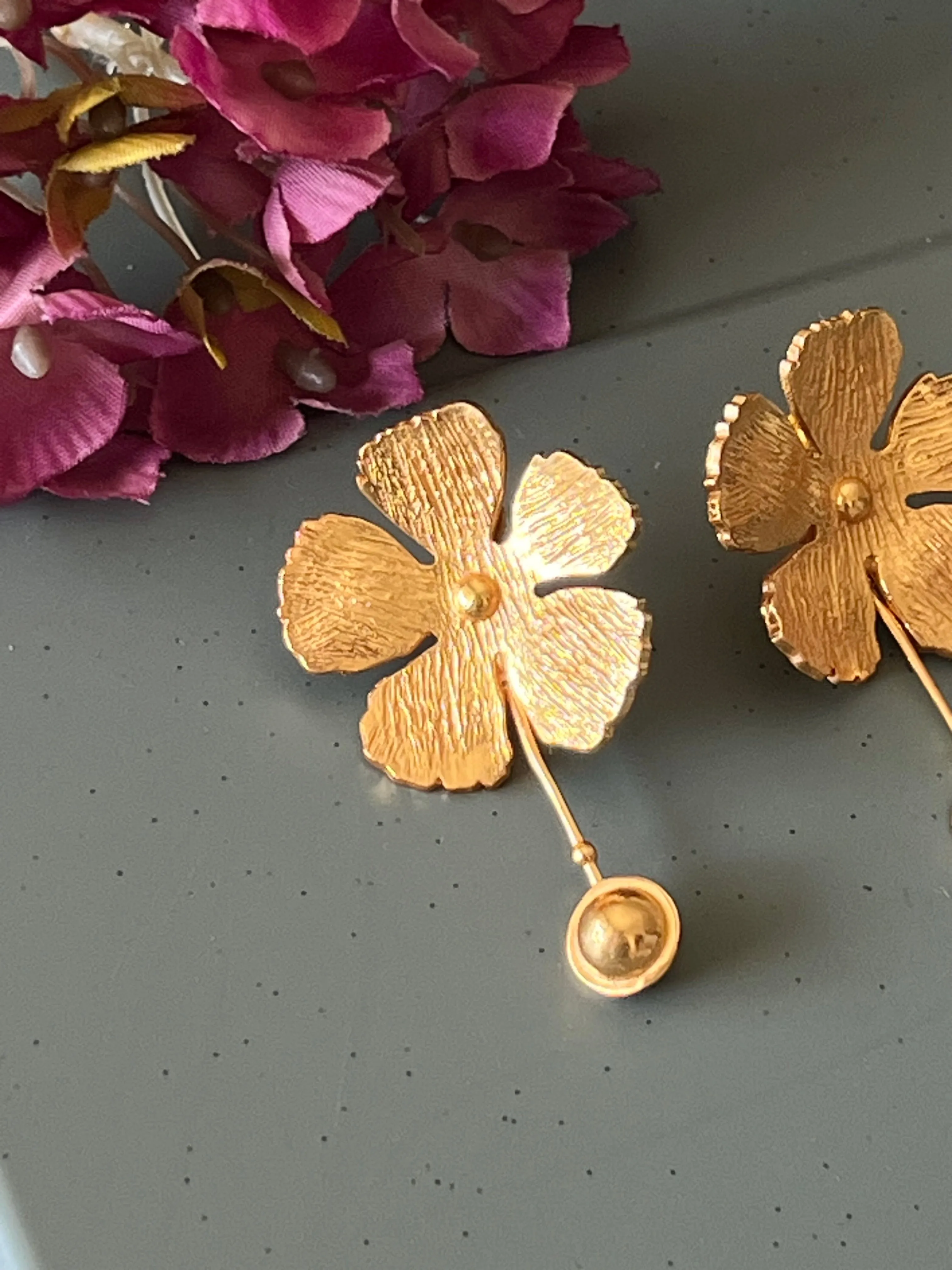 Textured Flower Earrings