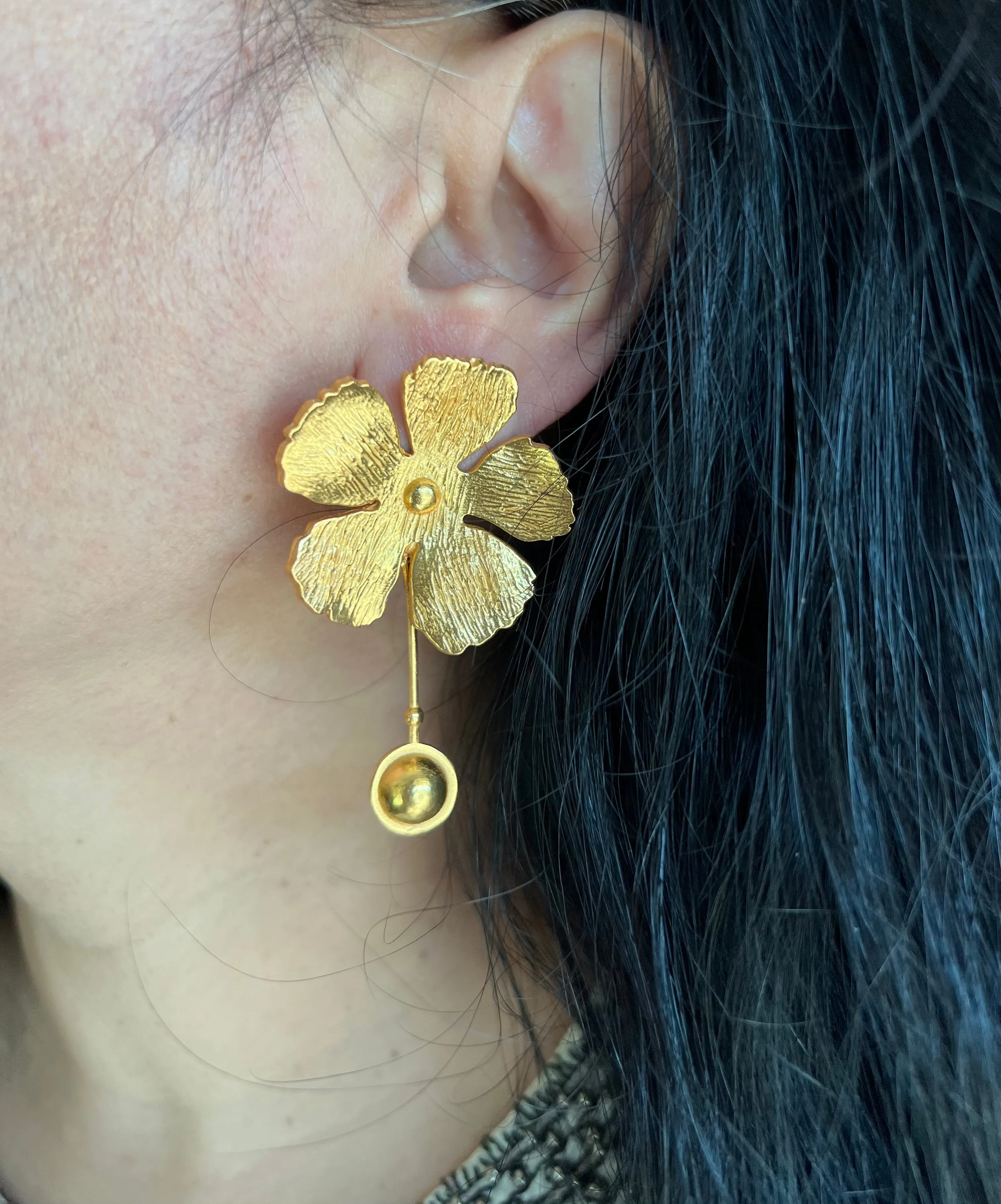 Textured Flower Earrings