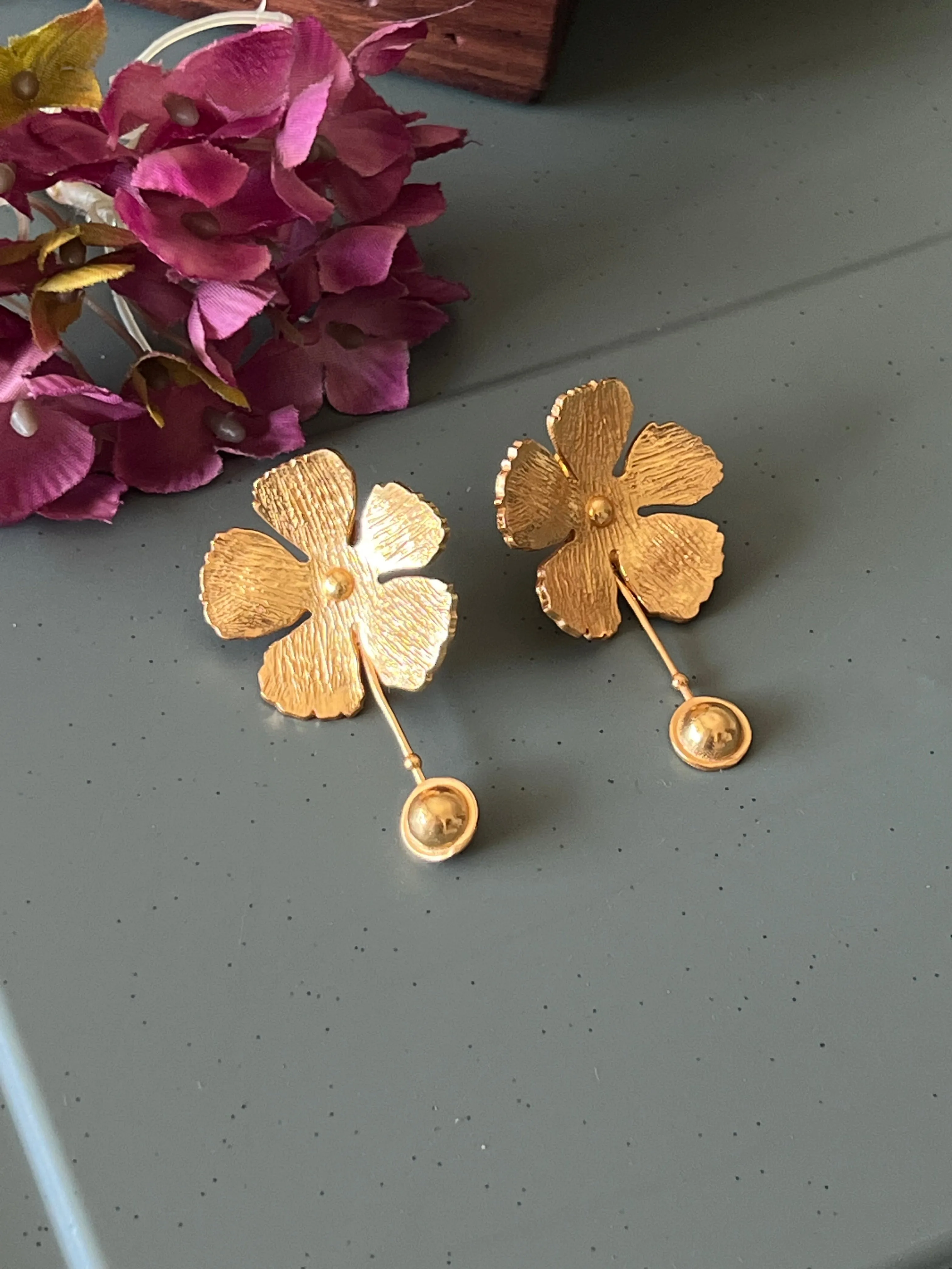 Textured Flower Earrings