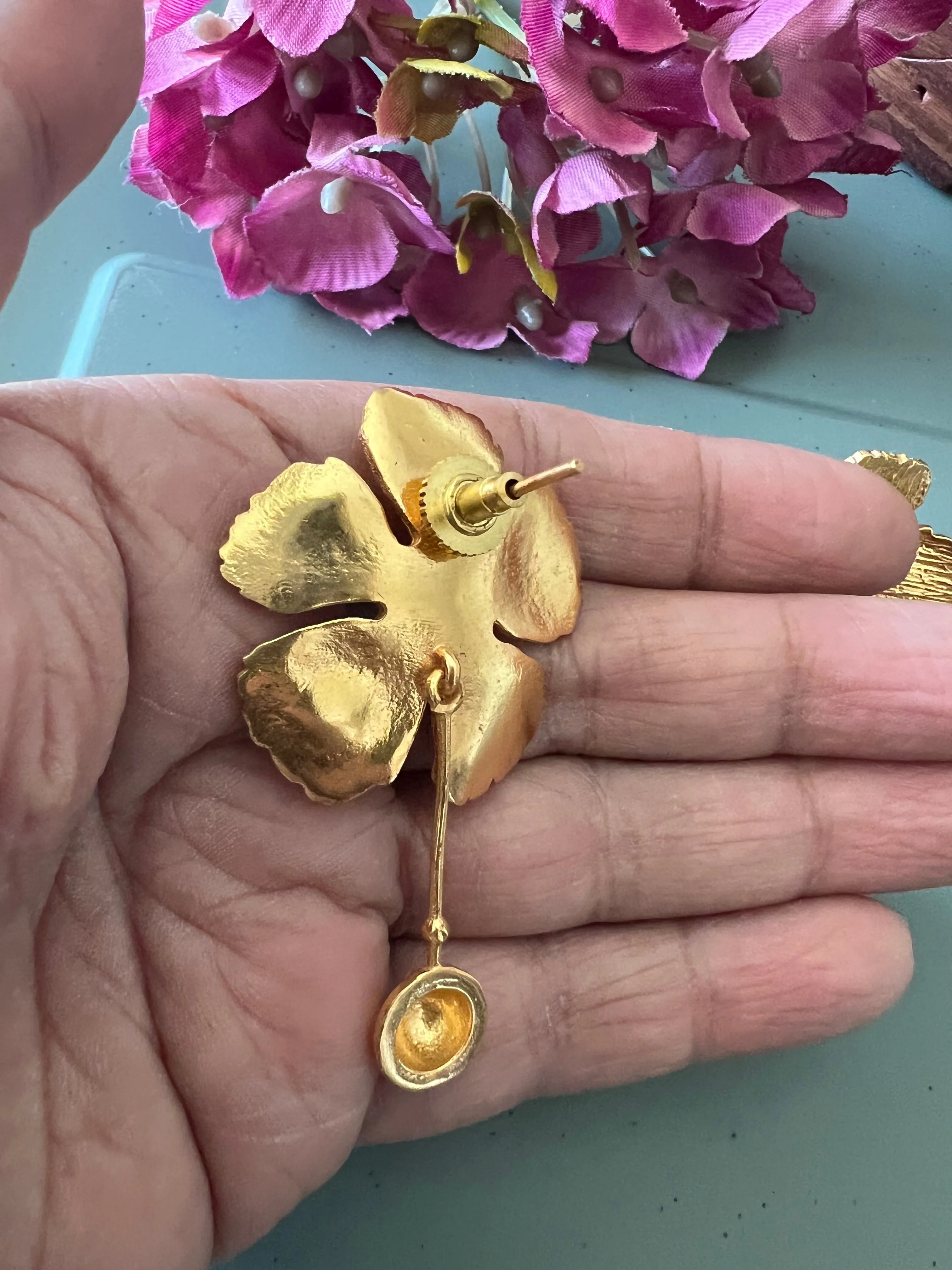 Textured Flower Earrings