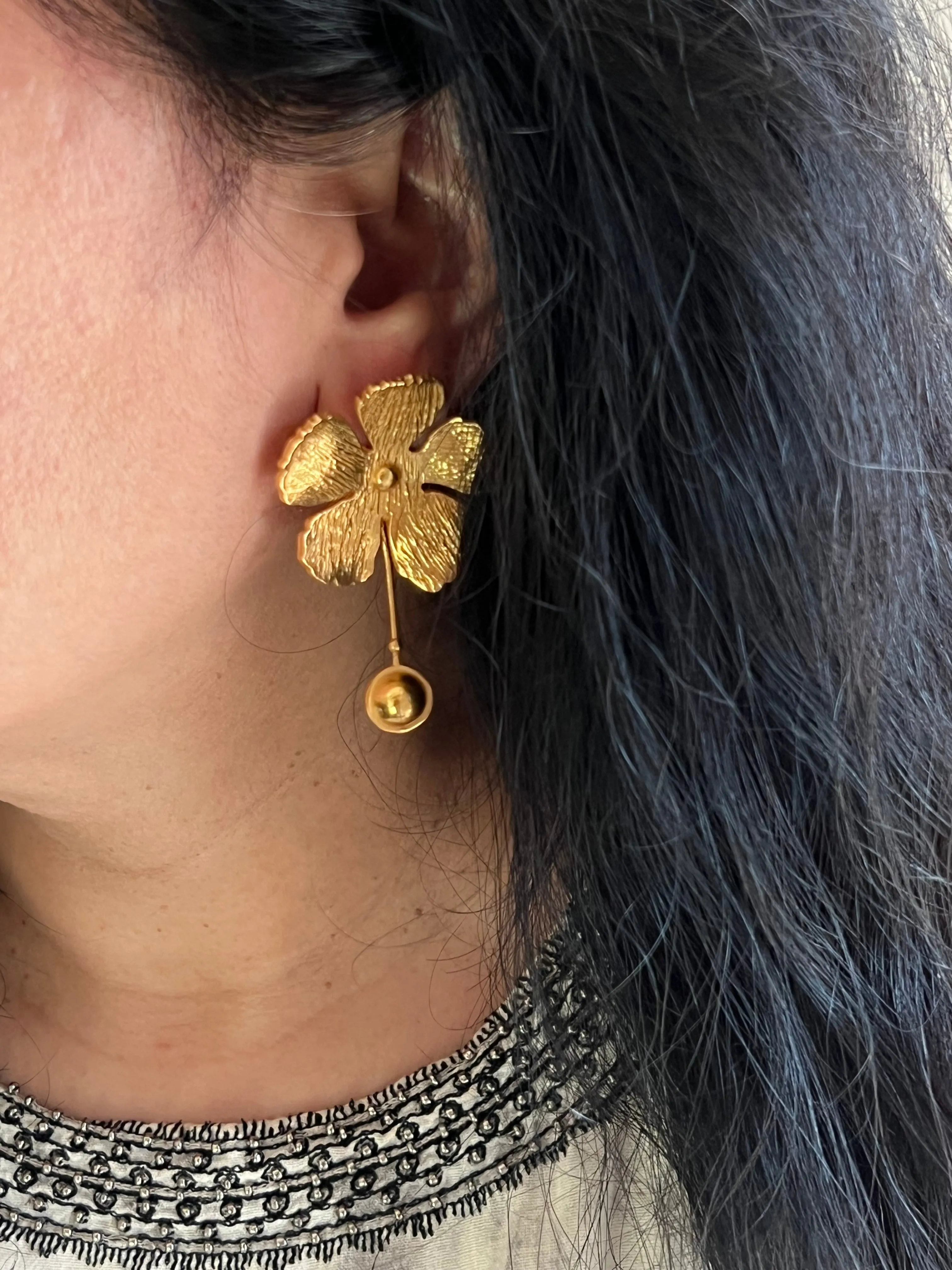 Textured Flower Earrings
