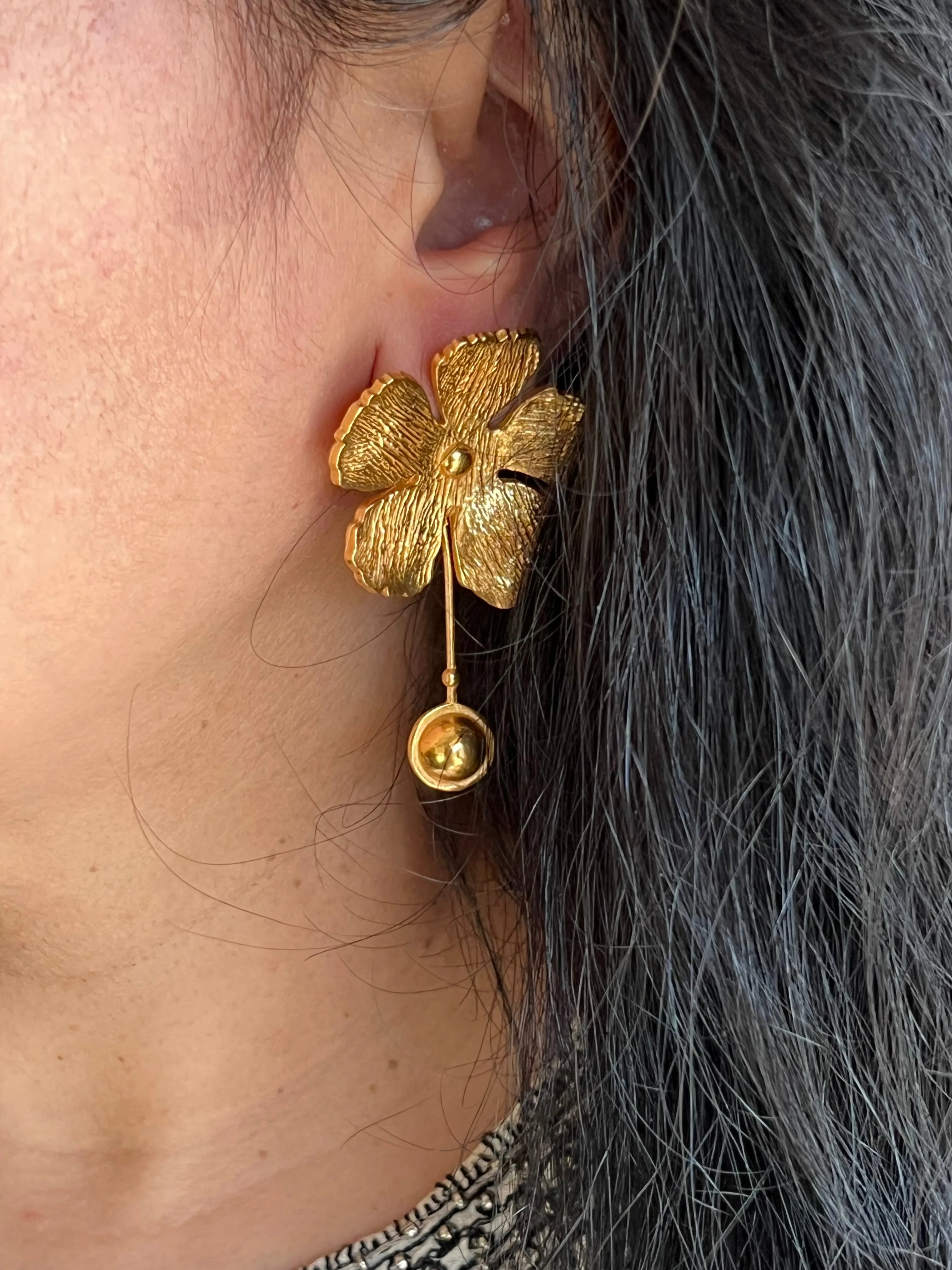 Textured Flower Earrings