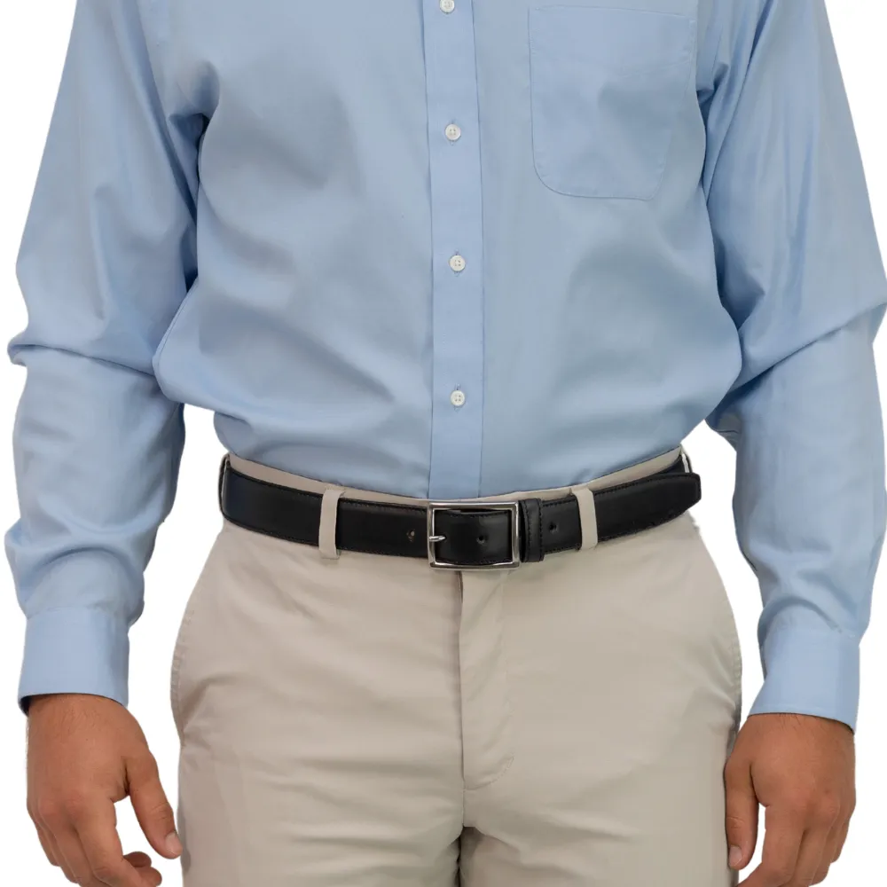 The Entrepreneur Titanium Black Leather Belt II by Nickel Smart®