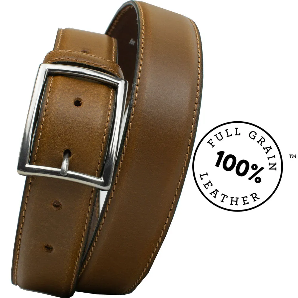 The Entrepreneur Titanium Tan Leather Belt by Nickel Smart®