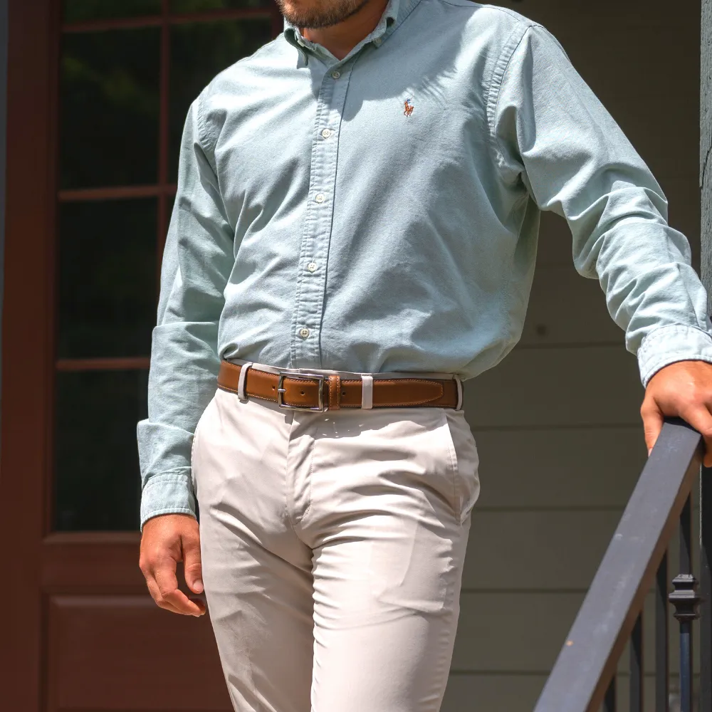 The Entrepreneur Titanium Tan Leather Belt by Nickel Smart®