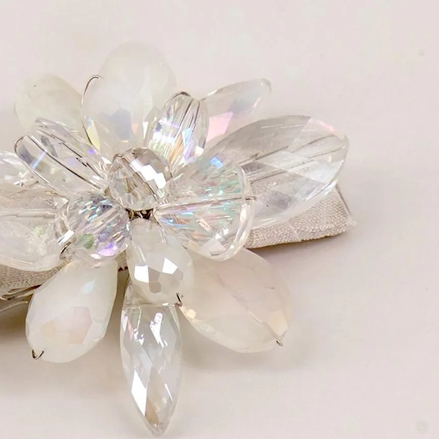 The Lila Crystal Flower Designer Hair Clip