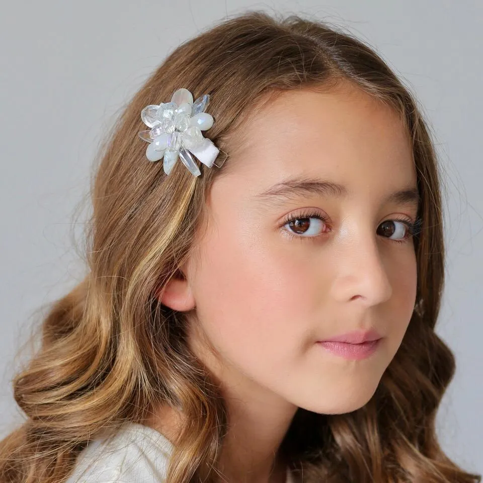 The Lila Crystal Flower Designer Hair Clip