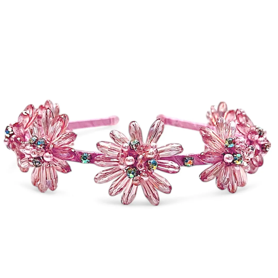 The Mia Luxury handmade girls crystal flower headband