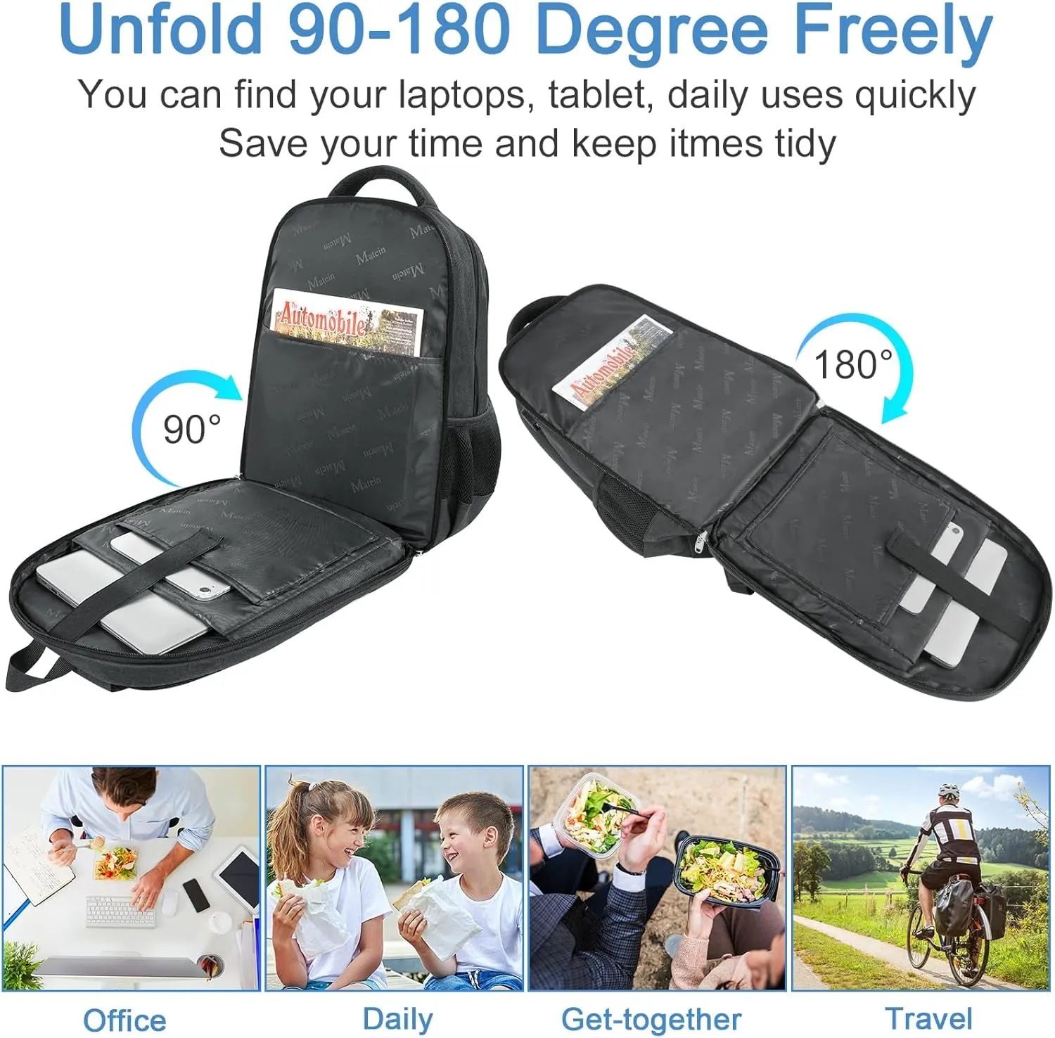 TSA Travel Backpack with Lunch Box Compartment, 17" Laptop Backpack