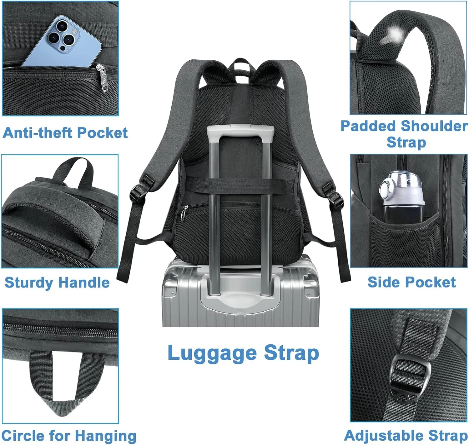 TSA Travel Backpack with Lunch Box Compartment, 17" Laptop Backpack