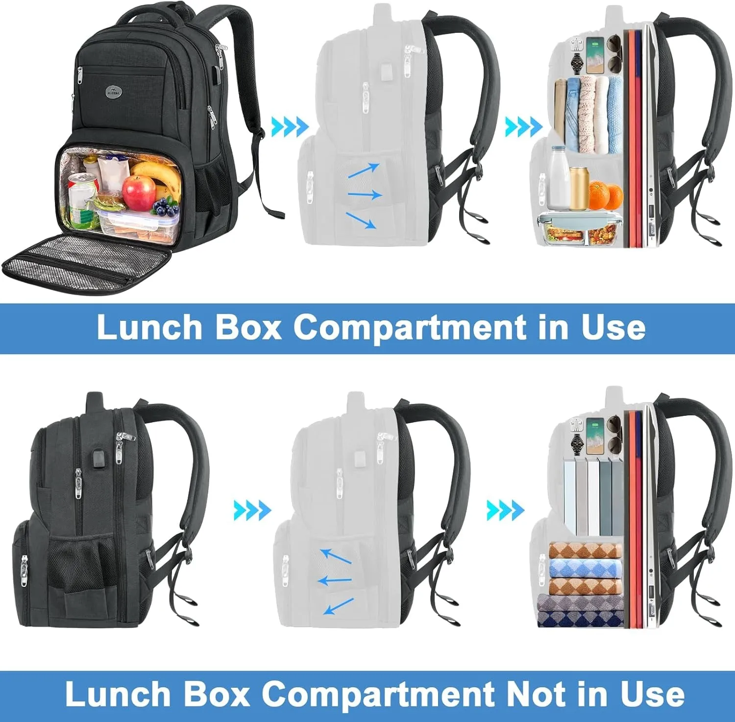 TSA Travel Backpack with Lunch Box Compartment, 17" Laptop Backpack