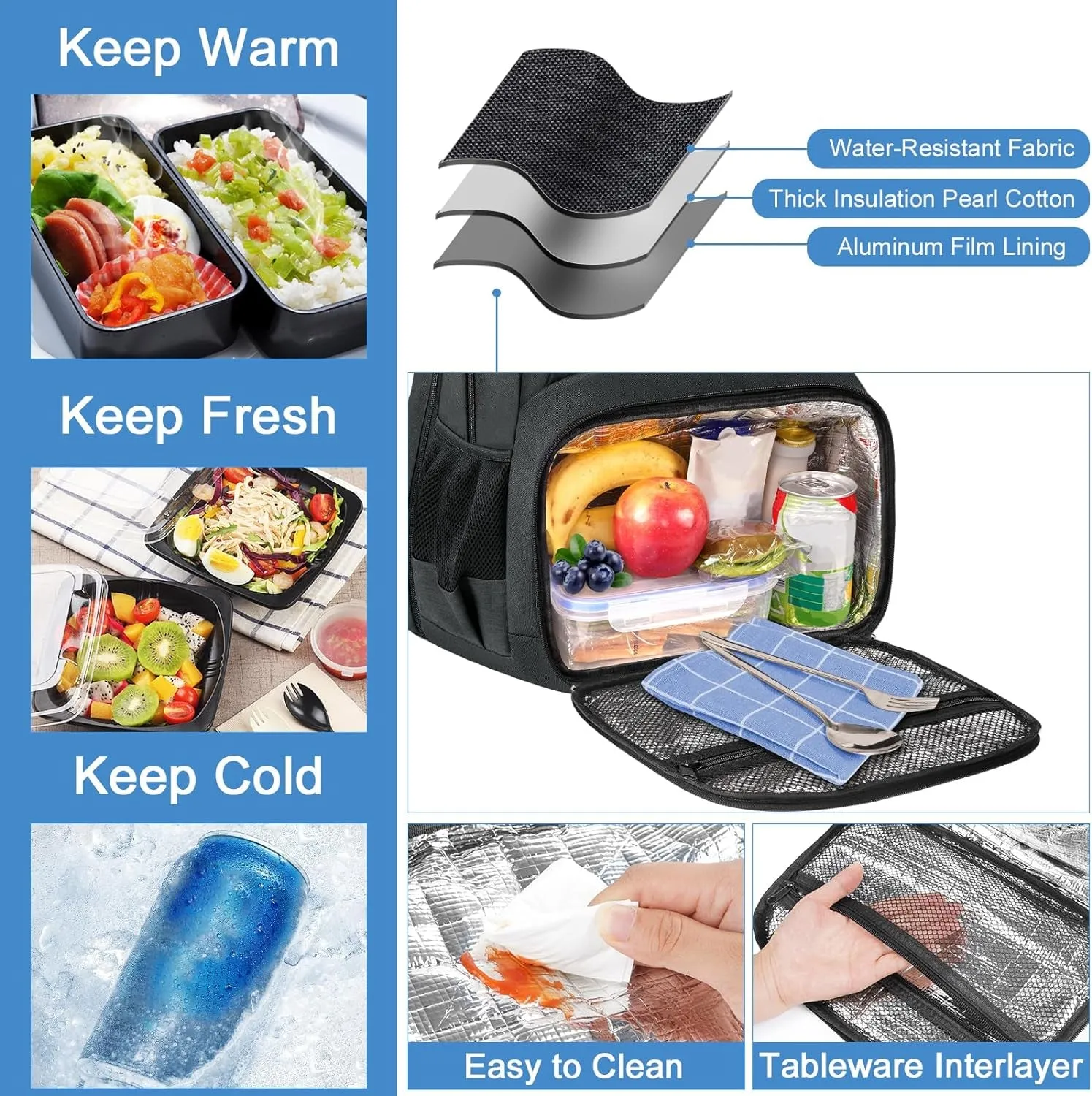 TSA Travel Backpack with Lunch Box Compartment, 17" Laptop Backpack