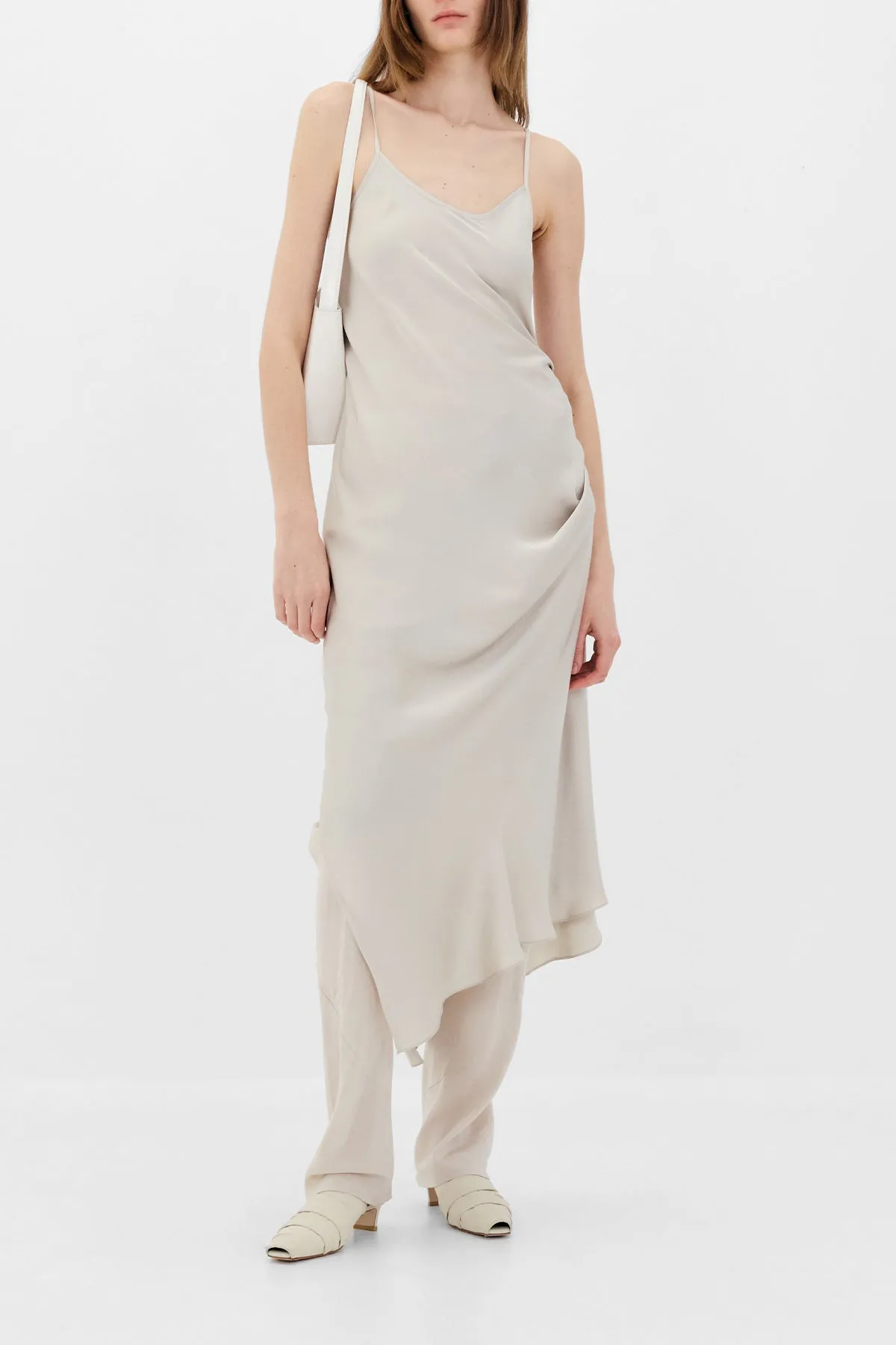 Two-Way Slip Dress in Light Beige