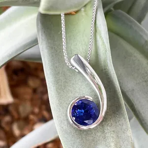 Unique Spiral Inspired Handcrafted Filigree Tanzanite Pendant