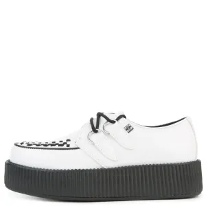 Unisex White Leather Viva Mondo Creeper