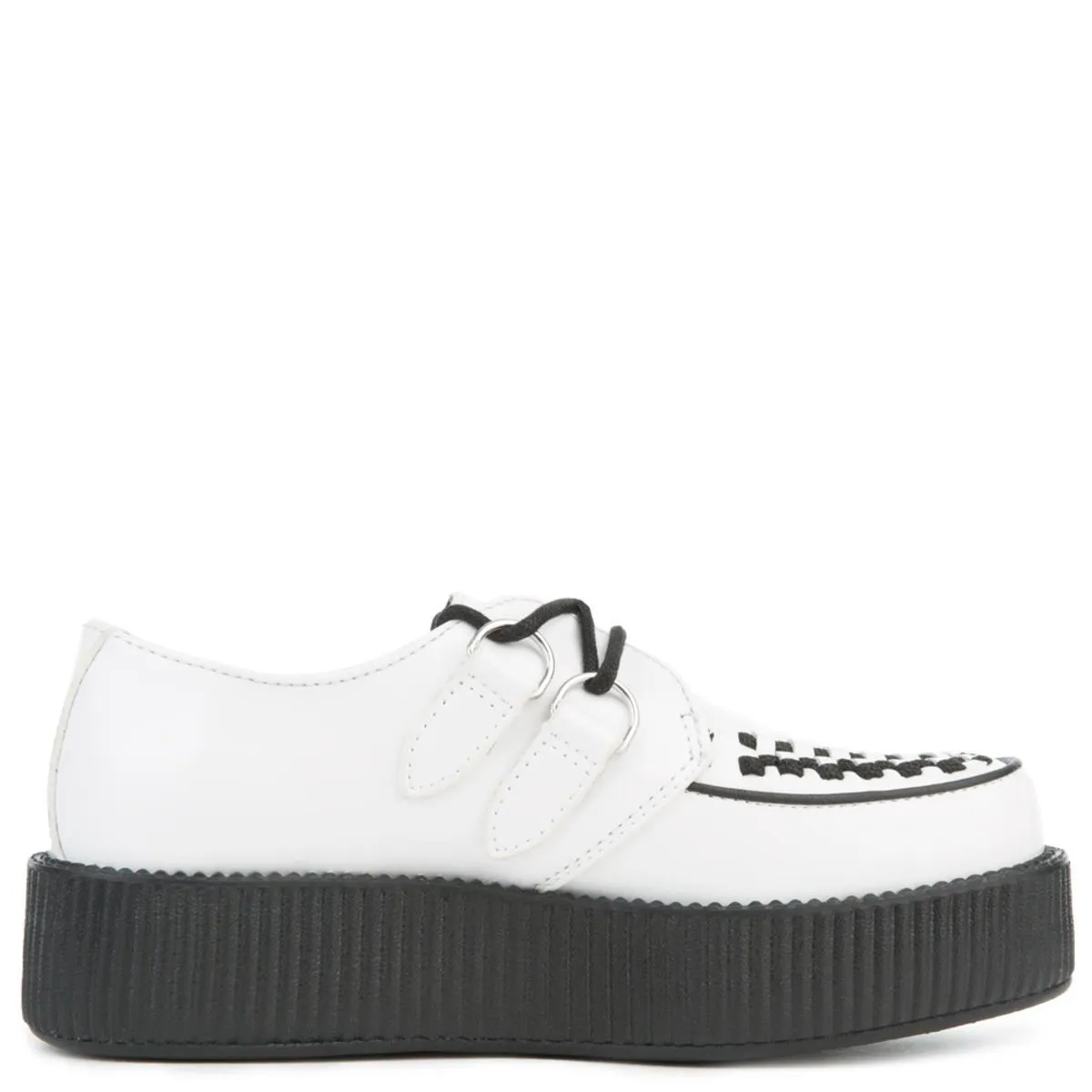 Unisex White Leather Viva Mondo Creeper