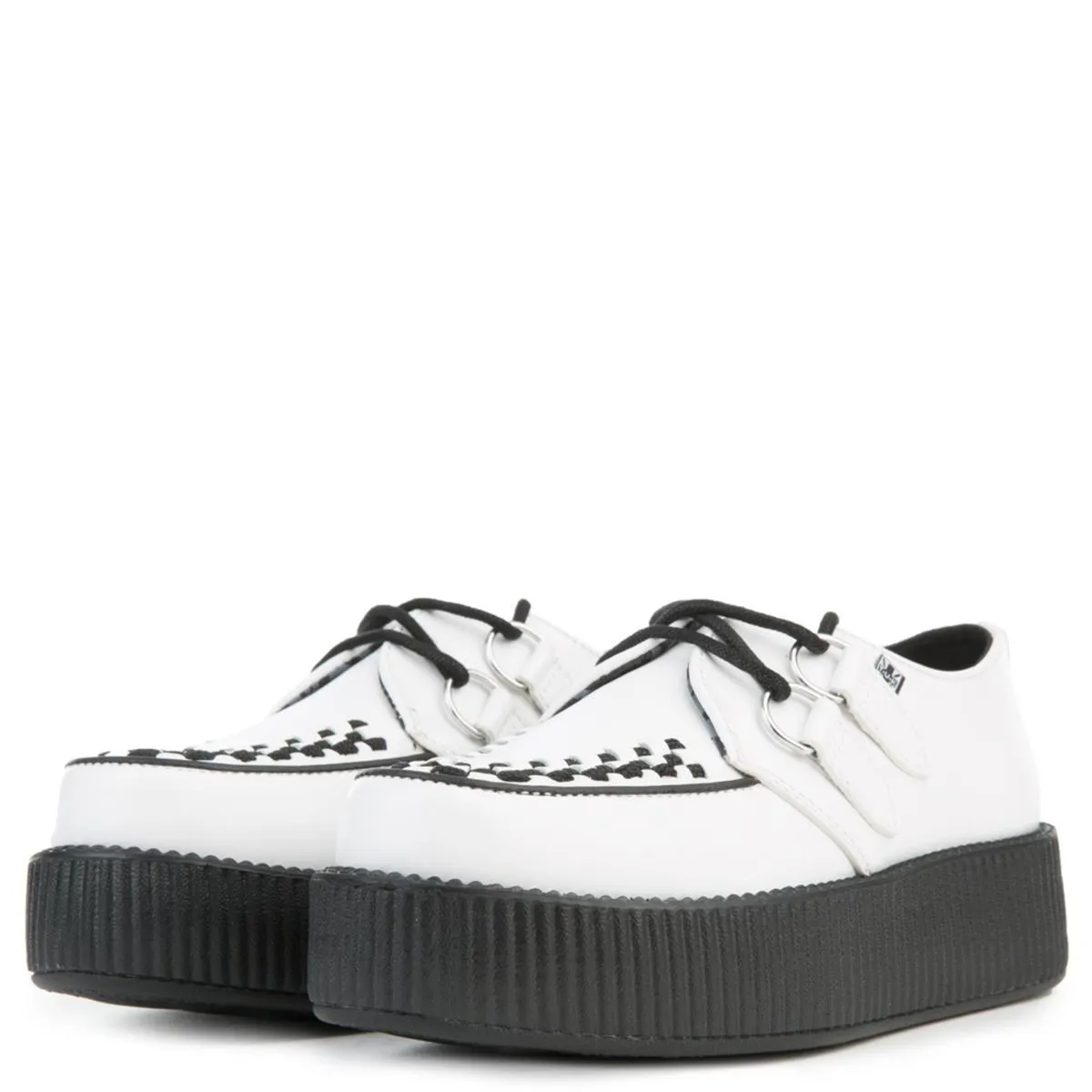 Unisex White Leather Viva Mondo Creeper