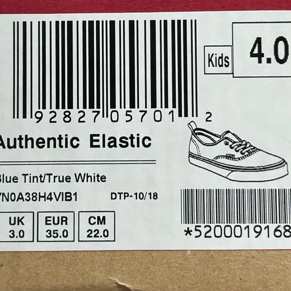 Vans Authentic Elastic Blue Tint True White Shoes