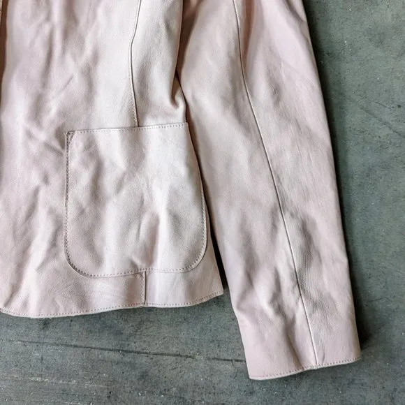 Vintage Episode Studio Pastel Pink Genuine Leather Blazer Jacket size 6