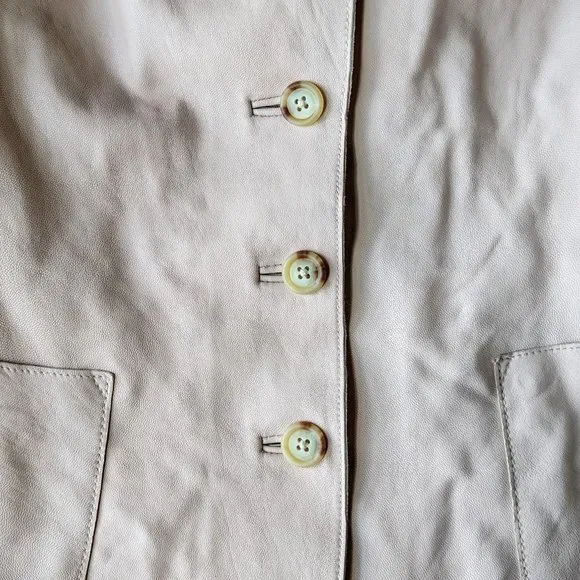 Vintage Episode Studio Pastel Pink Genuine Leather Blazer Jacket size 6