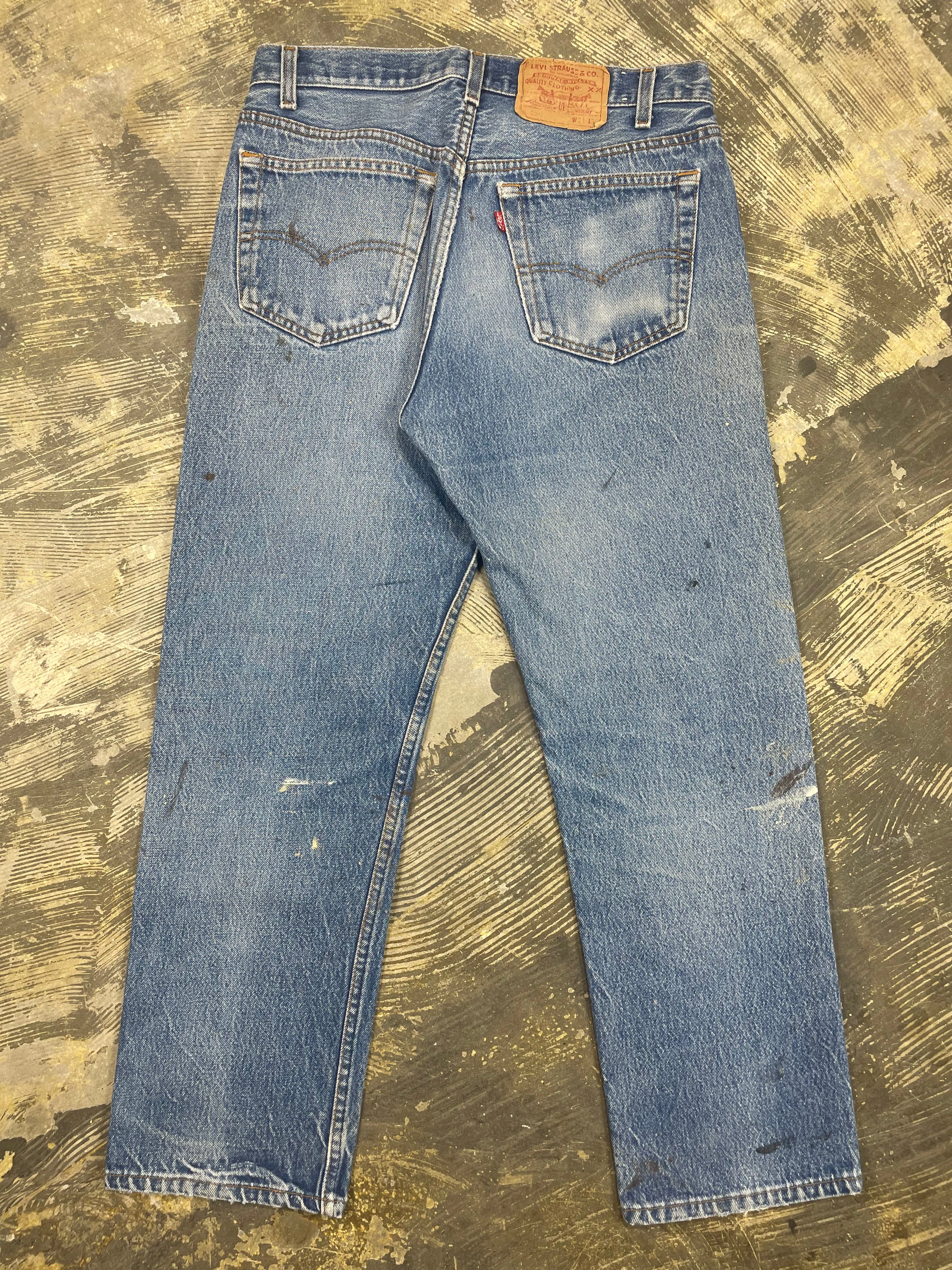 Vintage USA Made Levi 501 Premium Wash & Paint Denim Jeans (JYJ-0318)
