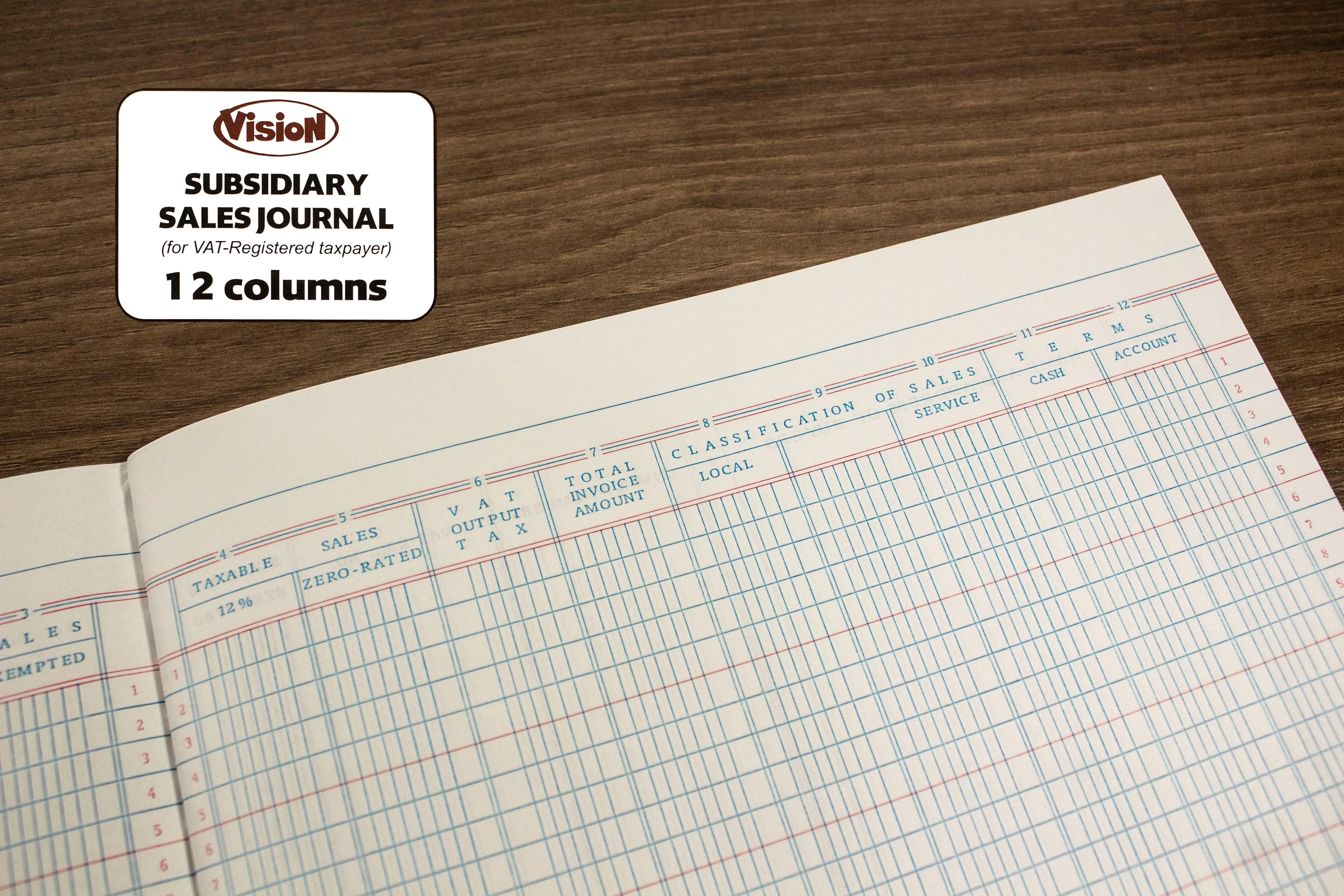 Vision Subsidiary Sales Journal | 10pcs 12 Columns