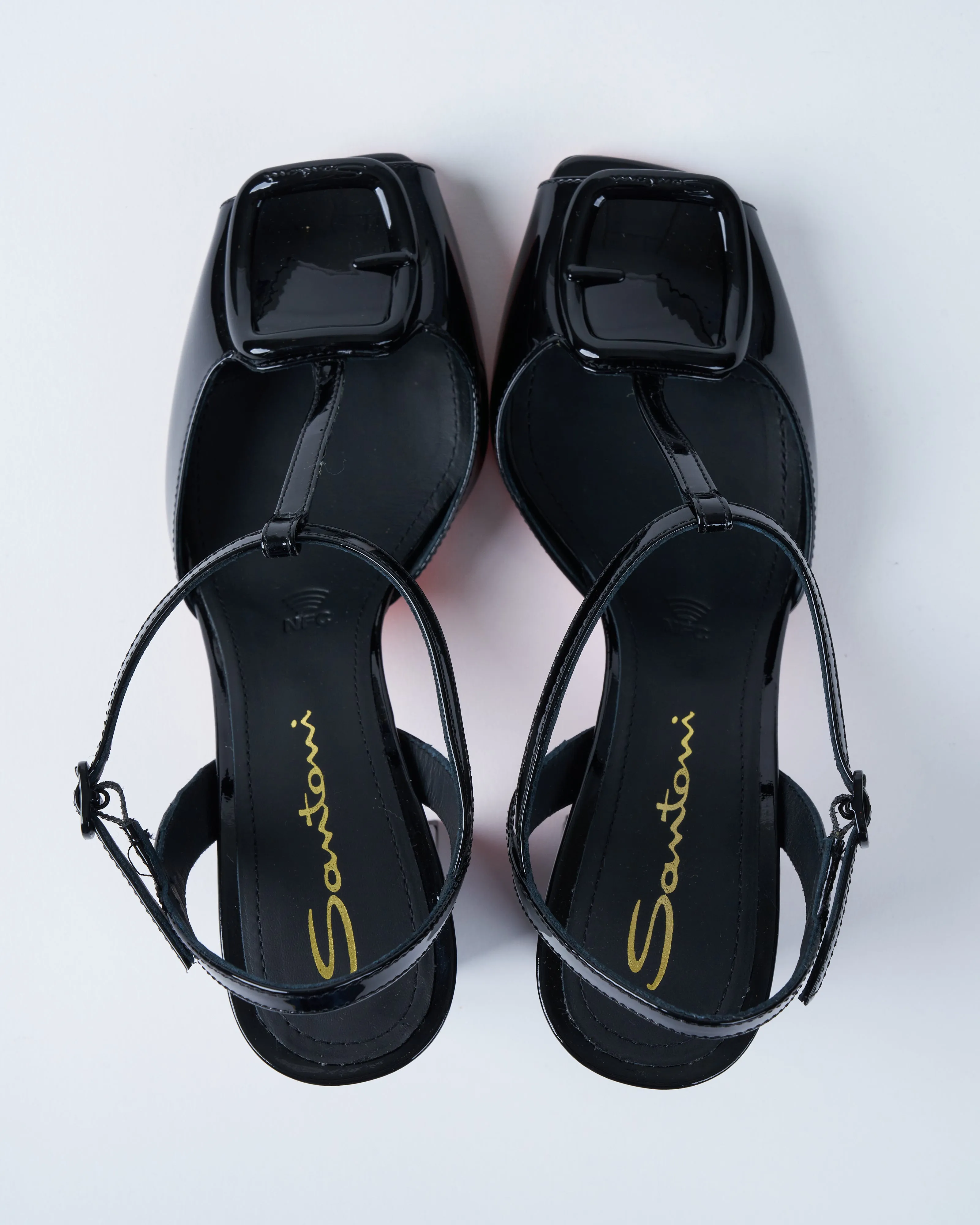walnuts heel - black patent