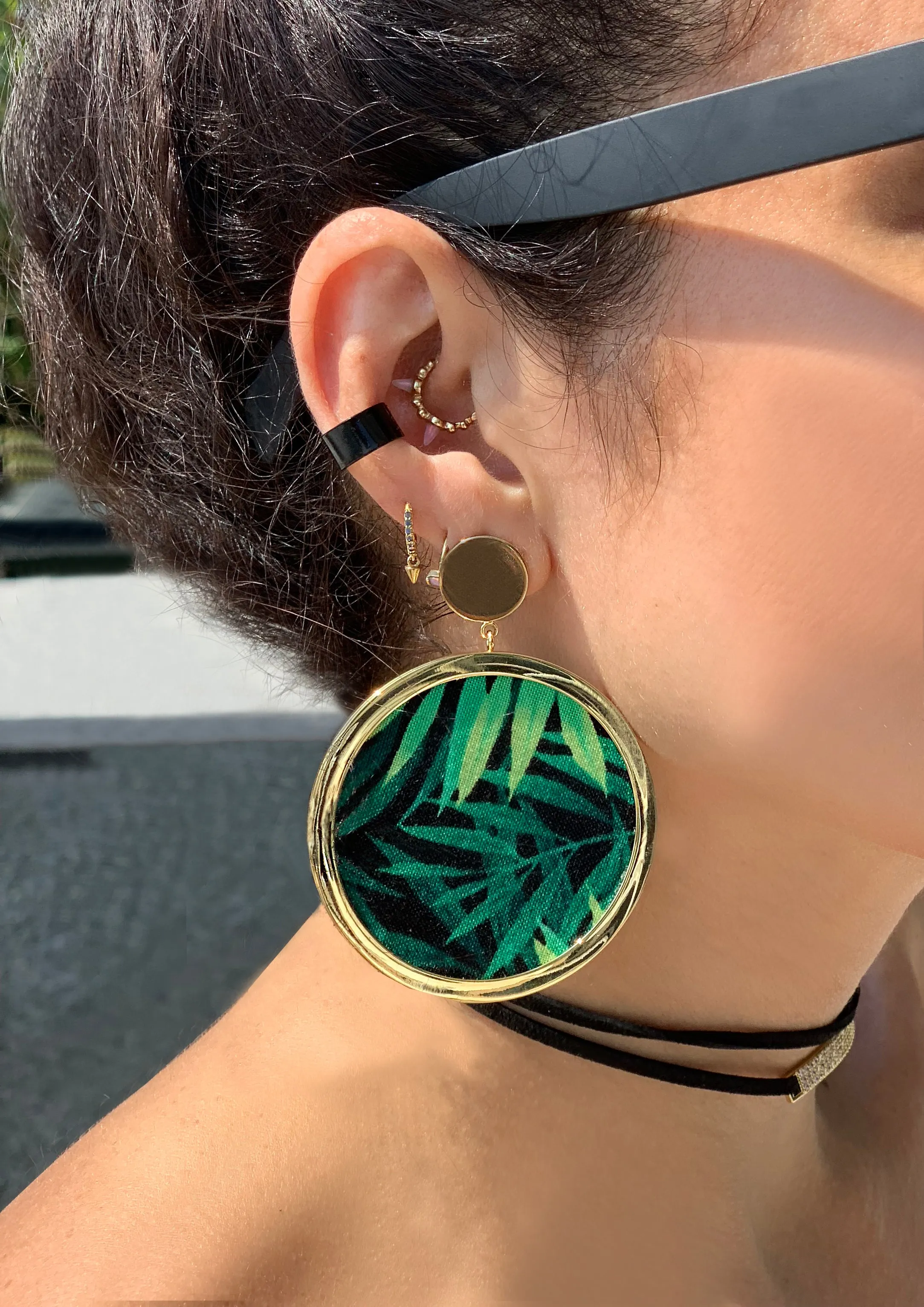 White With Palm Earring