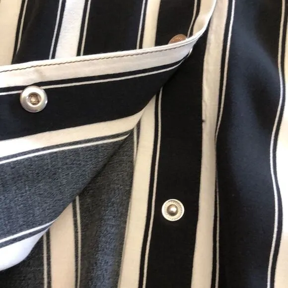 White House Black Market Stripped Gathered Waist Dress