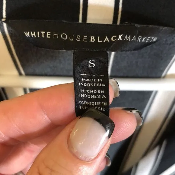 White House Black Market Stripped Gathered Waist Dress