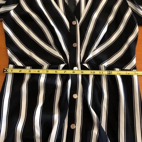 White House Black Market Stripped Gathered Waist Dress