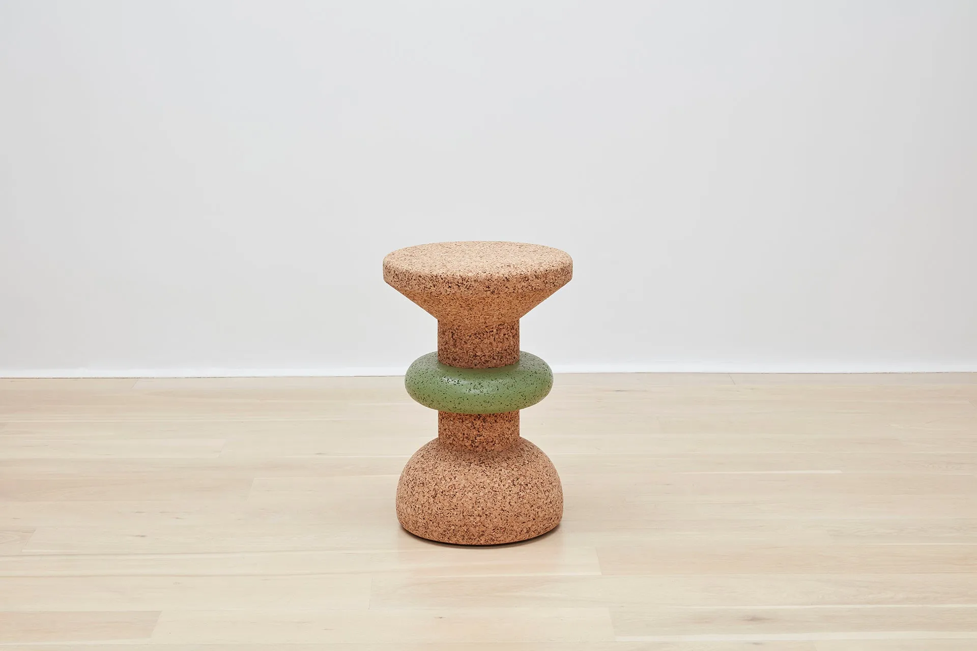 Wiid Green Banded Tall African Cork Side Table