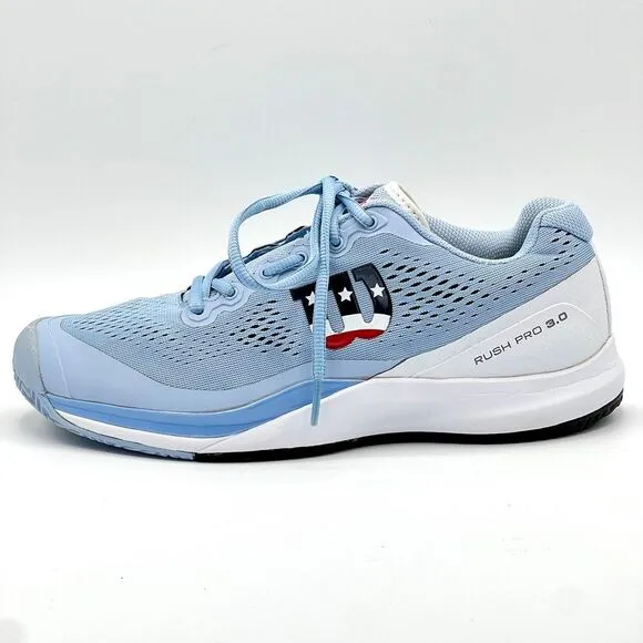 Wilson Womens Rush Pro 3.0 Tennis Pickleball Shoes 10 Blue WRS328240