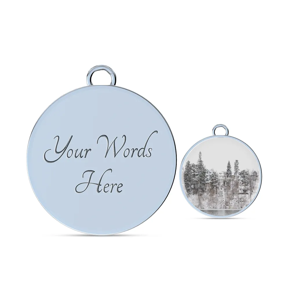 Winter Water Side Hill Luxury Pendant Necklace and Bangle - Gold,Silver