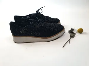 Wittner black woven lace up shoes size 38