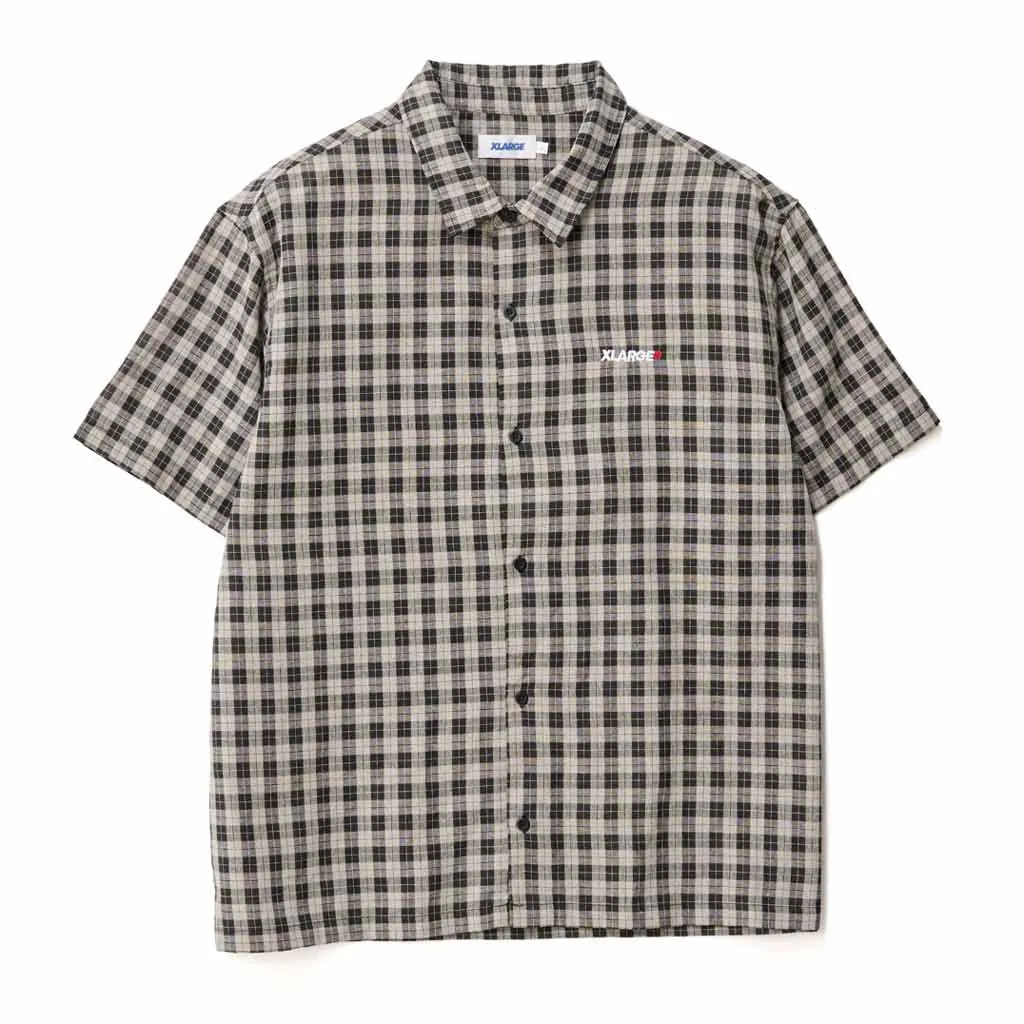 XLARGE 91 OXFORD SS SHIRT - TAN/BLACK