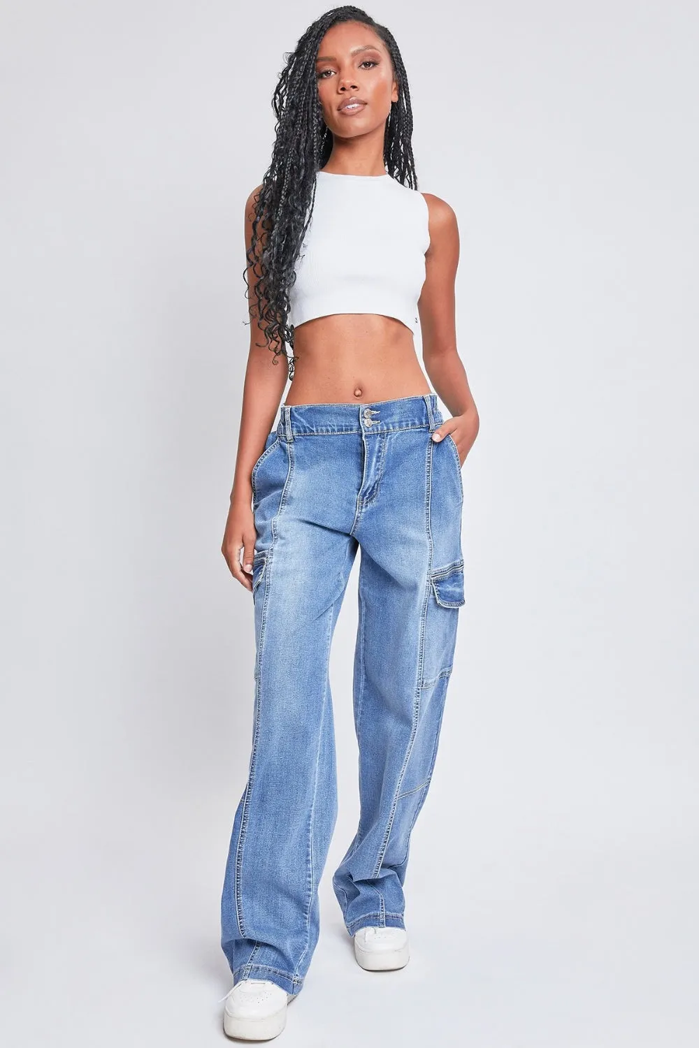 YMI Dark Wash Cargo Jeans