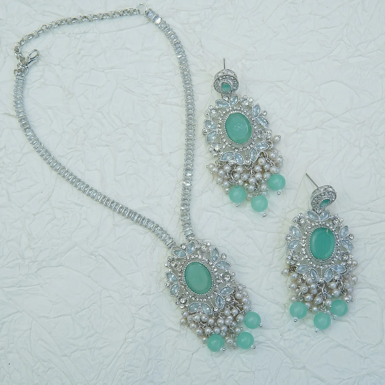 Zircons & Gemstones Neckline Set