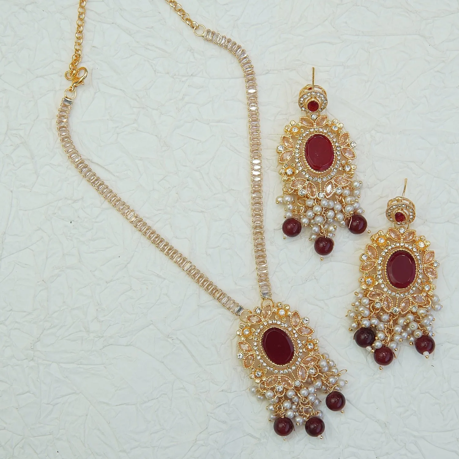 Zircons & Gemstones Neckline Set