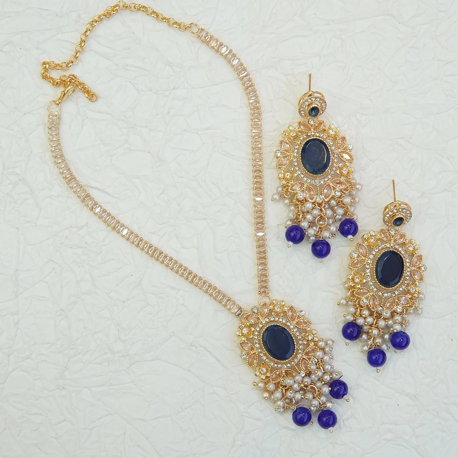 Zircons & Gemstones Neckline Set