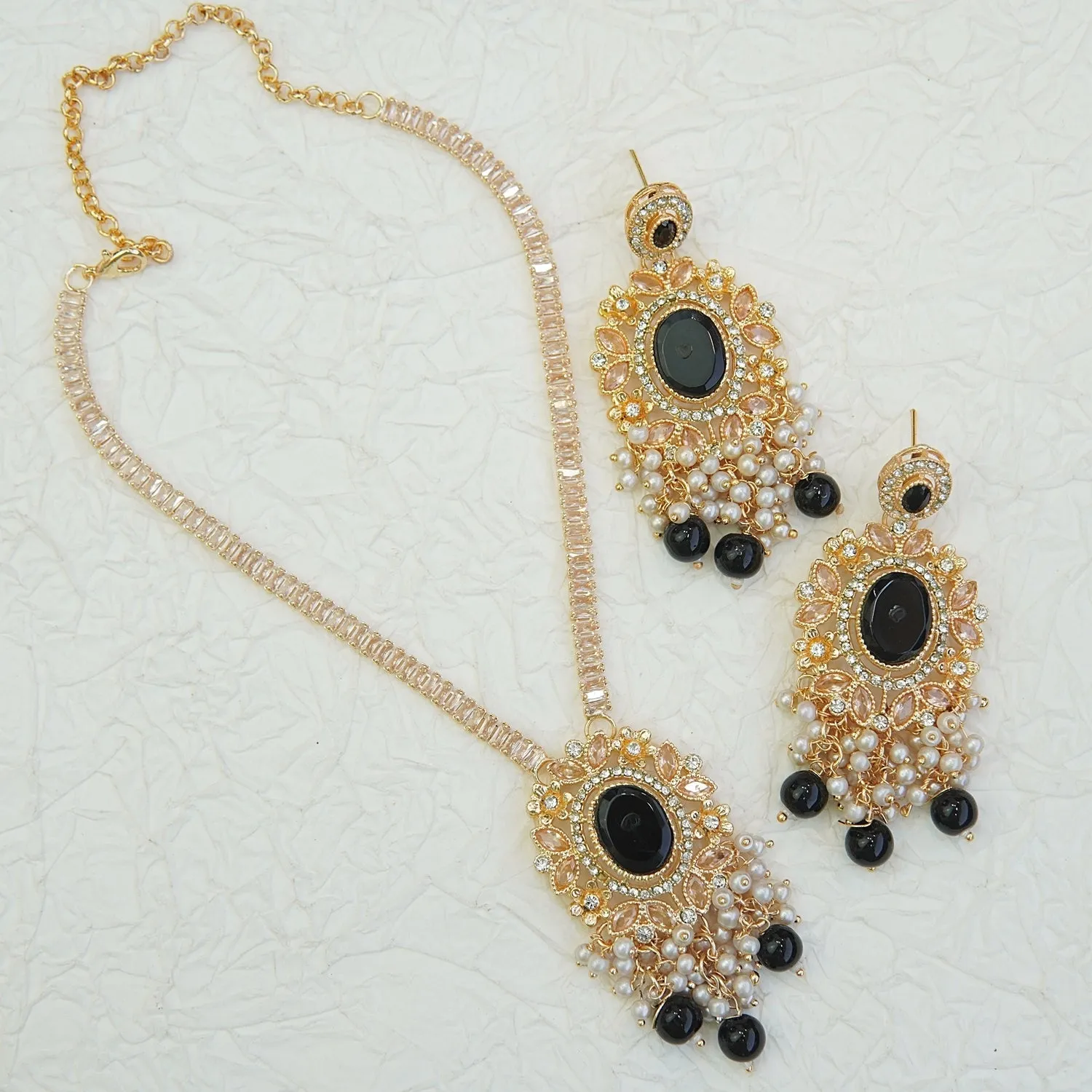 Zircons & Gemstones Neckline Set
