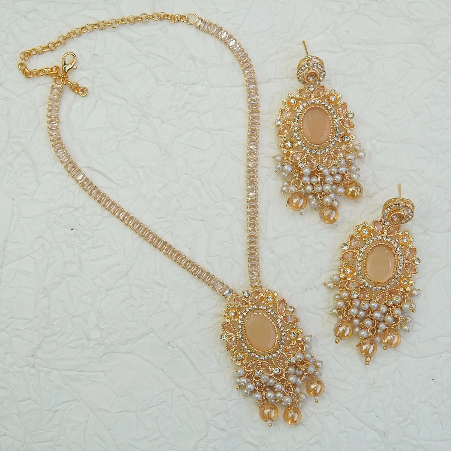 Zircons & Gemstones Neckline Set